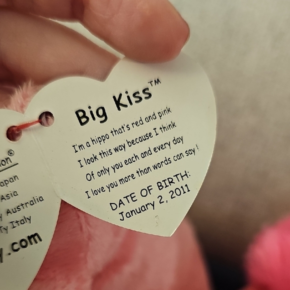 Ty Pink Flamingo and Hippo Plush Set - Picture 2 of 5